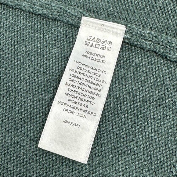 Tahari Women’s Green Luxury Open Cardigan Hooded Long Knit Sweater S/C34 - Picture 7 of 12